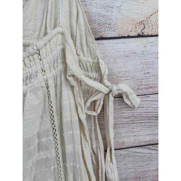 Free People Tie Side Beach Cover Up Dress Womens Medium Cream Ivory Lace - Picture 6 of 9